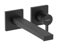 Hansgrohe Tecturis E Eéngreeps wastafelkraan inbouw voor wandmontage met uitloop 22,5 cm, mat zwart