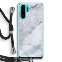Witte marmer: Huawei P30 Pro Transparant Hoesje met koord
