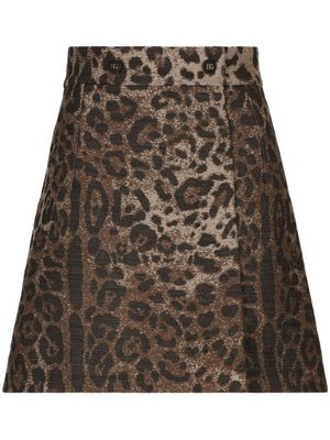 Dolce & Gabbana minijupe à imprimé léopard - Marron