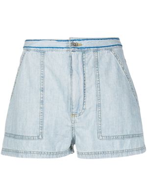 Marni short en jean à logo brodé - Bleu