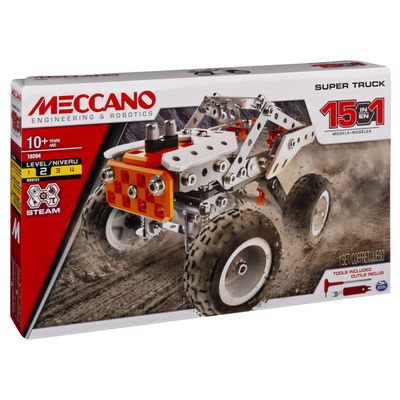 Meccano , 15-in-1 Super Truck, S.T.E.A.M.-bouwset, vanaf 10 jaar en ouder