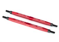 Toe links, maxx (tubes red-anodized, 7075-t6 aluminum, stronger than titanium) (112mm, front) (2)/ rod ends (4)/ aluminum wrench (1)
