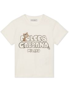 Dolce & Gabbana Kids t-shirt à logo imprimé - Tons neutres