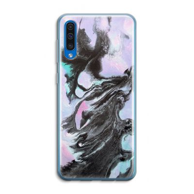 Pastel zwart: Samsung Galaxy A50 Transparant Hoesje