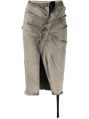 Rick Owens DRKSHDW jupe fendue à coupe mi-longue - Gris