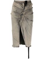 Rick Owens DRKSHDW jupe fendue à coupe mi-longue - Gris