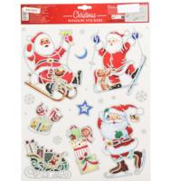 Raamstickers met diverse kerstmannen