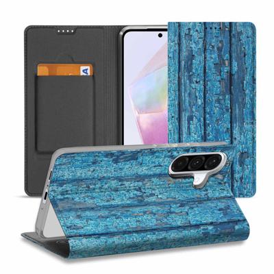 Samsung Galaxy A56 | A36 Book | Wallet Case | Wood Blue