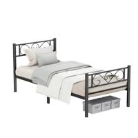 Metalen bedframe met opbergruimte onder het bed, Zwart / 90 x 190 cm Metalen bedframe met opbergruimte onder het bed, Zwart / 90 x 190 cm