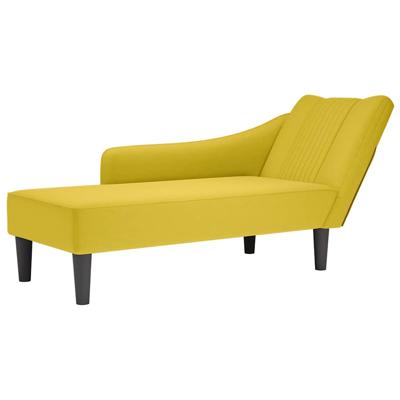 Chaise longue met rechterarmleuning fluweel geel
