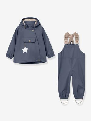 Kinderset: regenjas & waterdichte broek MATWAINIS donkerblauw