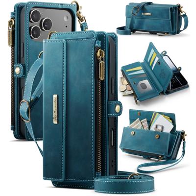 Caseme iPhone 17 Pro Max hoesje - portemonnee tasje - Blauw