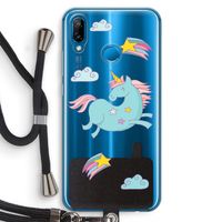 Vliegende eenhoorn: Huawei P20 Lite Transparant Hoesje met koord