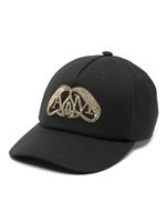 Alexander McQueen casquette en laine à logo brodé - Noir