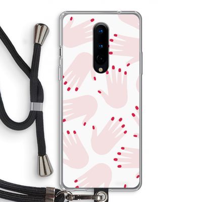 Hands pink: OnePlus 8 Transparant Hoesje met koord