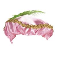 Pieten baret - met veer - roze - voor kinderen - Sinteklaasfeest verkleed baret