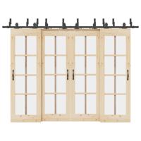 Doos met onderdelen voor schuifdeur 305 cm staal zwart