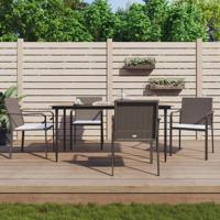 5-delige Tuinset met kussens poly rattan en staal