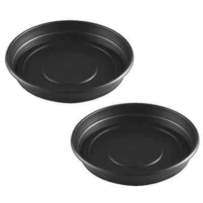 Bloempot/plantenpot onderschaal - 2x - antraciet - diameter 35 cm - kunststof
