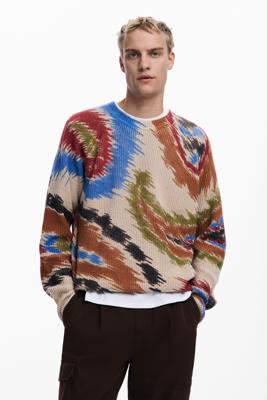 Abstracte paisley trui - BROWN - L