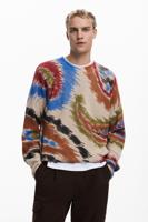 Abstracte paisley trui - BROWN - L