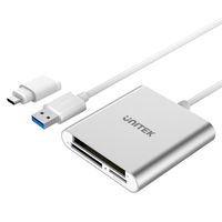 UNITEK Y-9313D geheugenkaartlezer USB 3.2 Gen 1 (3.1 Gen 1) Type-A Zilver