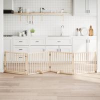 VidaXL Hondenhek met deur opvouwbaar 4 panelen 320 cm populierenhout