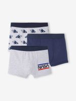Set van 3 NASA® boxers marineblauw, grijs gechineerd