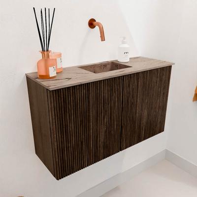 Toiletmeubel Mondiaz Joya Dlux | 70 cm | Meubelkleur Walnut | Faye wastafel Arena Wasbak Midden | Zonder kraangat(en)