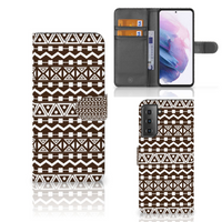 Samsung Galaxy S21 Plus Telefoon Hoesje Aztec Brown