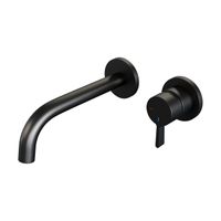 Brauer Black Edition Wastafelmengkraan inbouw - gebogen uitloop links - hendel middel dik - model E 1 - mat zwart 5-S-004-B1-65