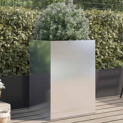 VidaXL Plantenbak 52x48x75 cm roestvrij staal zilverkleurig