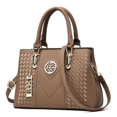 Borduurwerk messenger bags vrouwen lederen handtassen tassen voor vrouwen handzak (kaki)