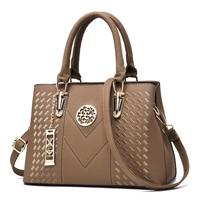 Borduurwerk messenger bags vrouwen lederen handtassen tassen voor vrouwen handzak (kaki)