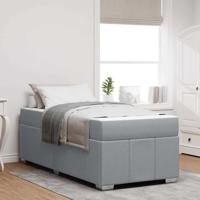 Bedframe met matras Lichtgrijs 90 x 200 cm Stof
