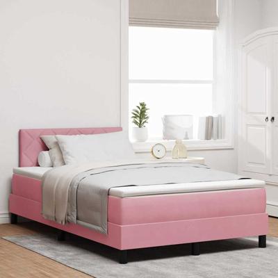 Boxspringbed met Matras met matras Roze 120 x 200 cm Stof