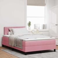 Boxspringbed met Matras met matras Roze 120 x 200 cm Stof