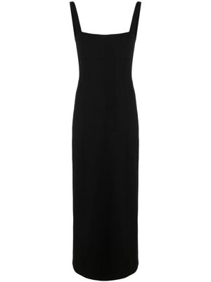 Helmut Lang robe longue à encolure cœur - Noir