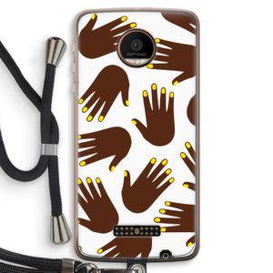 Hands dark: Motorola Moto Z Force Transparant Hoesje met koord