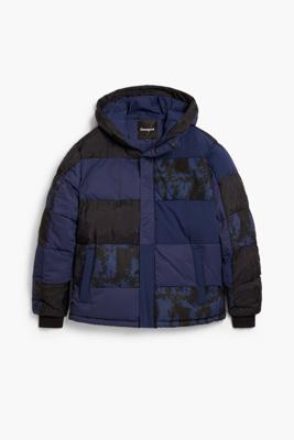 Gewatteerde jas met patches - BLUE - L