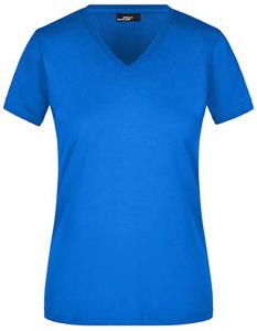 James & Nicholson JN972 Ladies´ Slim Fit V-T - Royal - S