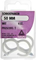 Schroefhaak 50mm wit 4st - Deltafix