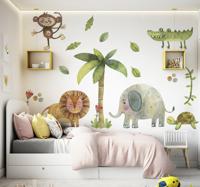 Jungle dieren muursticker kinderkamer