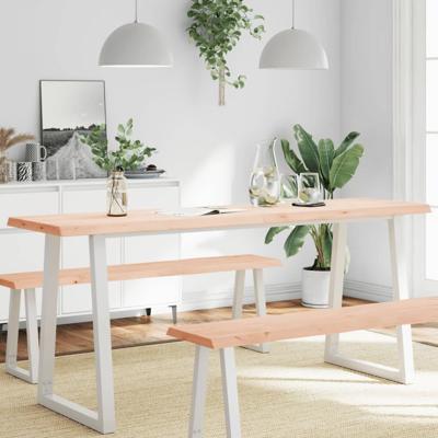 Tafelblad natuurlijke rand 180x40x(2-6) cm massief eikenhout