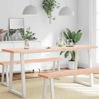 Tafelblad natuurlijke rand 180x40x(2-6) cm massief eikenhout