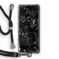 Zwart Marmer 2: Samsung Galaxy A31 Transparant Hoesje met koord