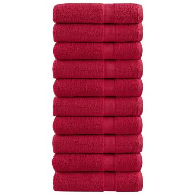VidaXL Badhanddoeken solund 10 st 600 g/m² 70x140 cm rood