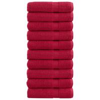 VidaXL Badhanddoeken solund 10 st 600 g/m² 70x140 cm rood