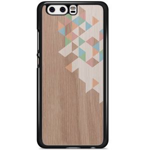 Huawei P10 hoesje - Geo blocks on wood