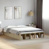 Bedframe bewerkt hout sonoma eikenkleurig 135x190 cm